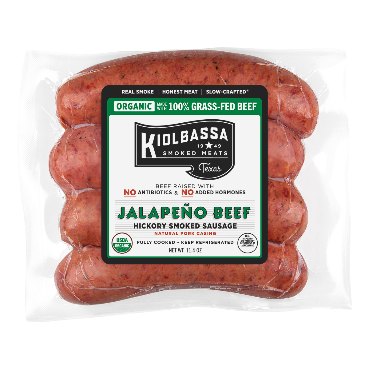 Organic Jalapeño Beef Smoked Sausage