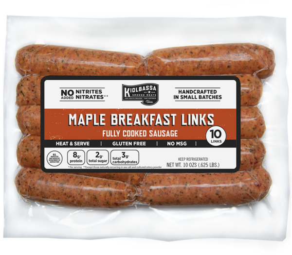 Maple Breakfast Links Fully Cooked Sausage Kiolbassa