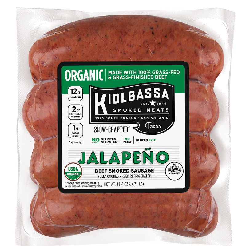 Organic Jalapeño Beef Smoked Sausage