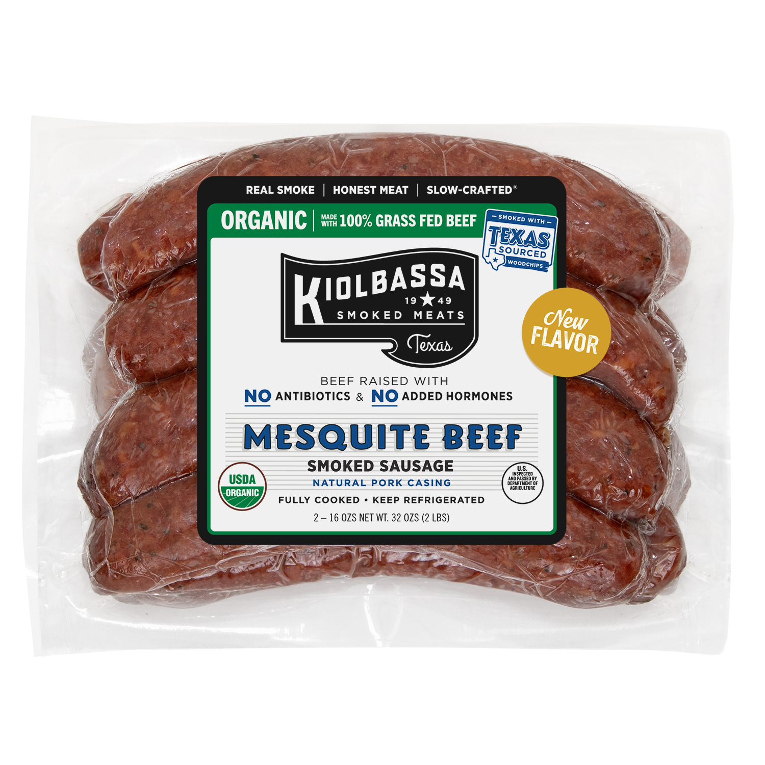 Organic Mesquite Beef Smoked Sausage